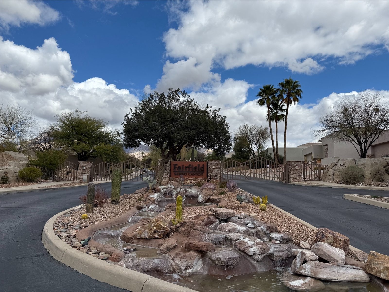 Fairfield Sabino Canyon gated community entrance with custom gates — Signal Gates